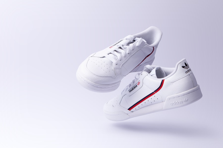 White sneaker on a professional studio background, ready for catalog and ads.